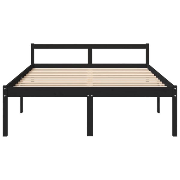 vidaXL Seniorseng svart 150x200 cm heltre furu