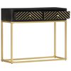 vidaXL Konsollbord svart og gull 90x30x75 cm heltre mango