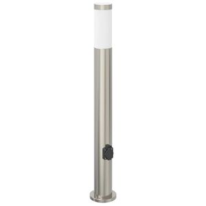 vidaXL Pullertlampe med stikkontakt 80 cm rustfritt st&aring;l IP44