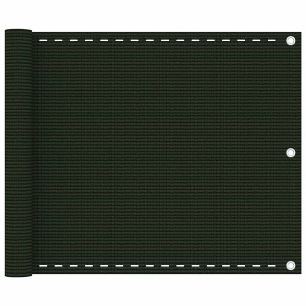 vidaXL Balkongskjerm mørkegrønn 75x500 cm HDPE
