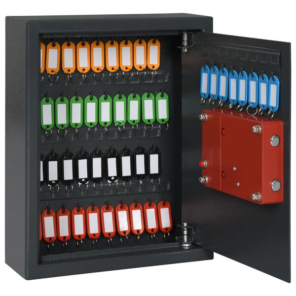 vidaXL N&oslash;kkelsafe m&oslash;rkegr&aring; 30x10x36,5 cm