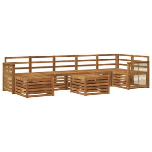 vidaXL Utend&oslash;rs sofa-sett 7 stk. Naturlig Solid akasietre