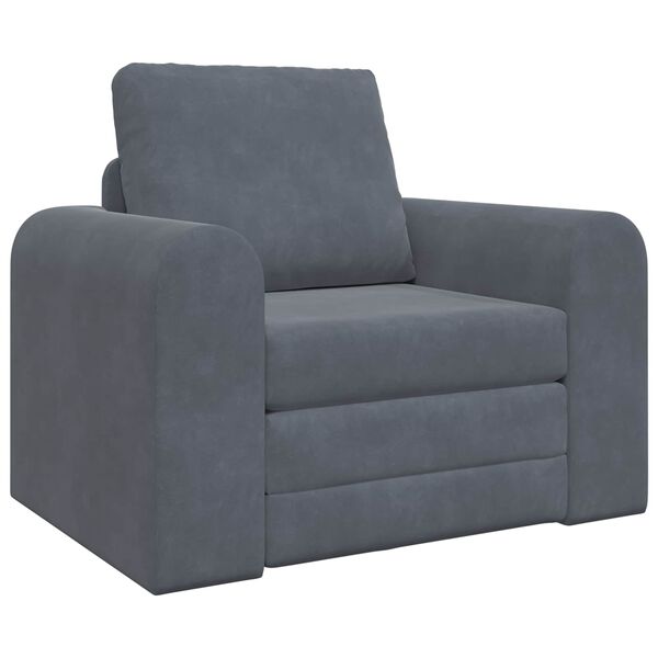 vidaXL Sammenleggbar Sofa seng M&oslash;rkegr&aring; 98 x 71 x 83 cm Fl&oslash;yel