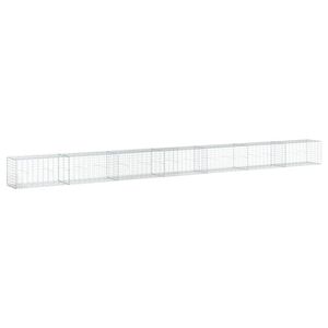 vidaXL Gabionkurv med deksel 700x50x50 cm galvanisert jern