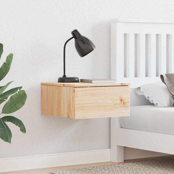 vidaXL Nattbord med skuff Brun 37 x 35 x 18,5 cm Heltre furu