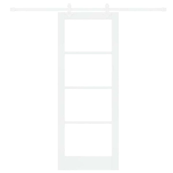 vidaXL Skyvedør Hvit 78 x 202 cm Massivt furutre og glass