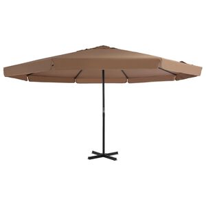 vidaXL Parasol med aluminiumsstang 500 cm gr&aring;brun