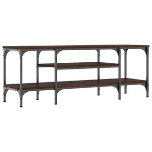 vidaXL TV-benk brun eik 121x35x45 cm konstruert tre og jern