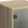vidaXL Highboard med glassd&oslash;rer sonoma eik 35x37x109 cm