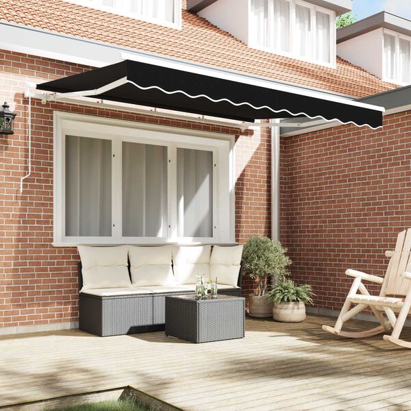 vidaXL Reserveduk til markise Svart 330 x 245 cm Polyester