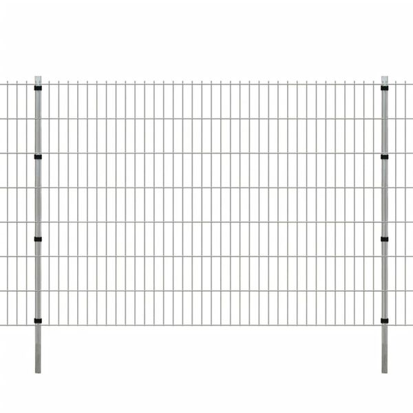 vidaXL Gjerdestolper 10 stk s&oslash;lv 200 cm galvanisert st&aring;l