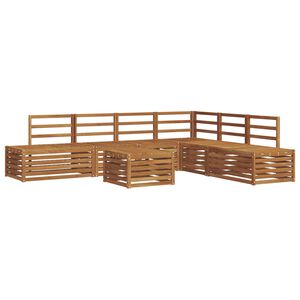 vidaXL Utend&oslash;rs sofa-sett 7 Stk Naturlig Solid akasietre
