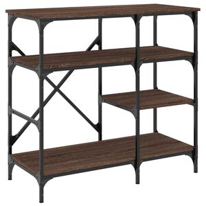 vidaXL Bakehylle brun eik 90x40x84 cm konstruert tre og metall