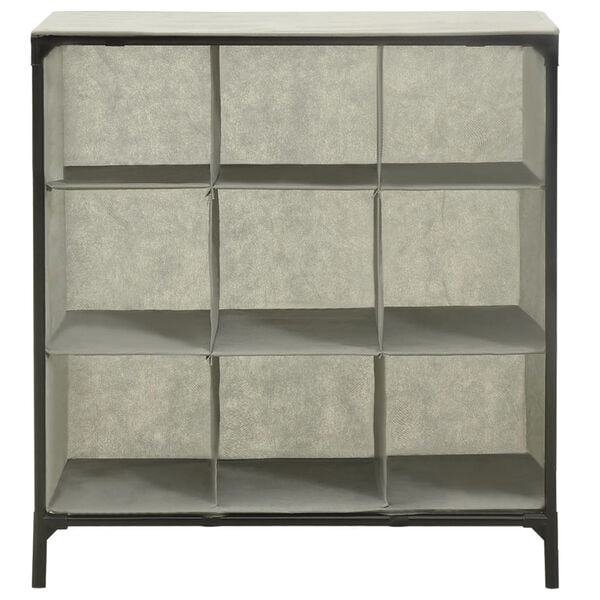 vidaXL Skohylle 57x36x61 cm ikke-vevd stoff og st&aring;l gr&aring;