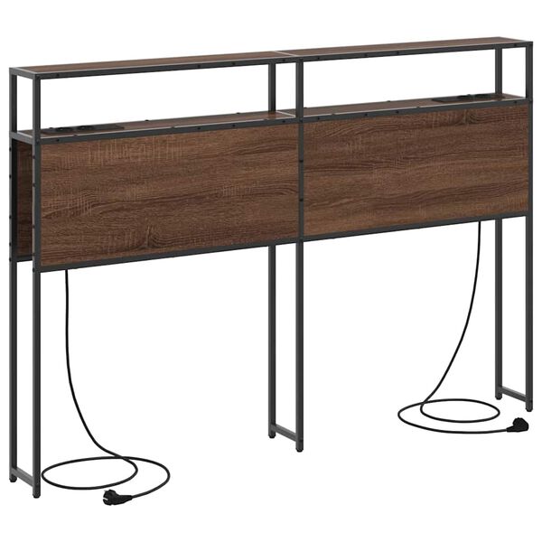 vidaXL Lagringshodegavl med hylle brun eik 160 cm Konstruert tre