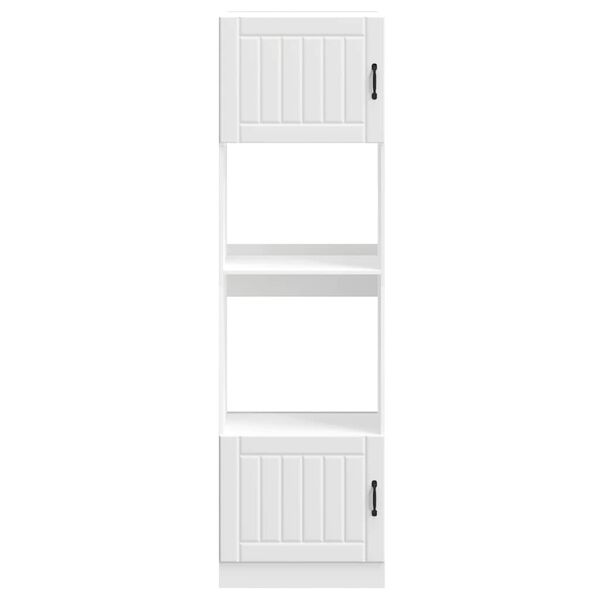 vidaXL Ovnskap 2 stk Lucca hvit konstruert tre