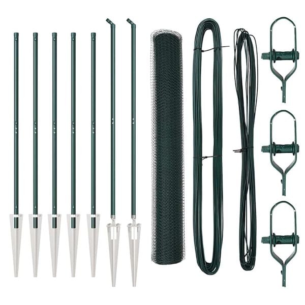 vidaXL Gjerdep&aring;le gr&oslash;nn 10 x 1,4 m (13 mm nett) St&aring;l og PVC