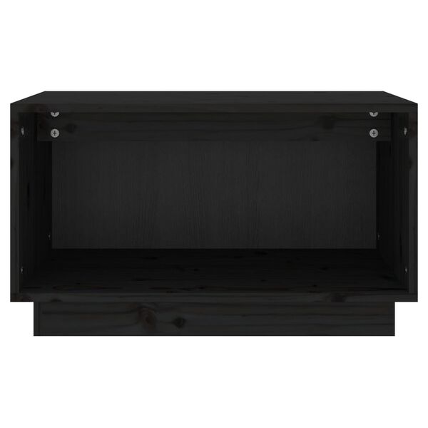 vidaXL TV-benk svart 60x35x35 cm heltre furu
