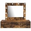vidaXL Sminkebord med speillys Brun 83 x 40 x 70 cm Konstruert tre