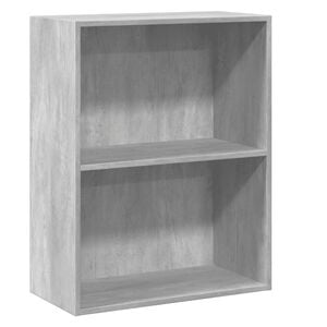 vidaXL Bokhylle 2 niv&aring;er betonggr&aring; 60x30x76,5 cm konstruert tre