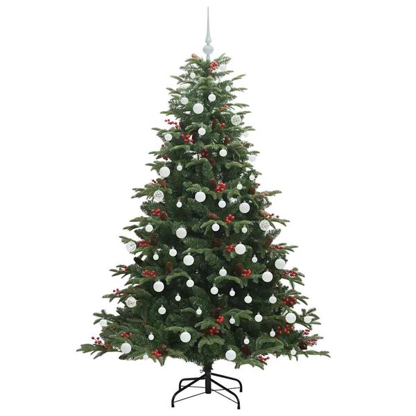 vidaXL Kunstig juletre med 300 LED gr&oslash;nn 180 cm PVC og Metall og Plast