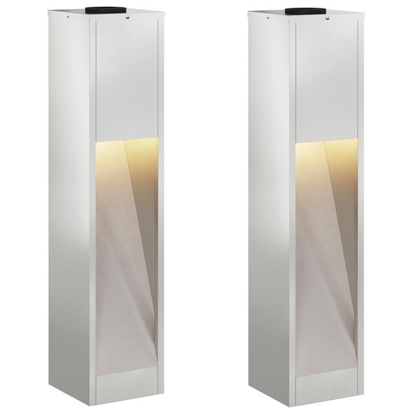 vidaXL Solcelle LED Stibelys 2 pcs Galvanisert Galvanisert