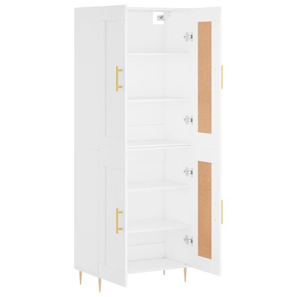 vidaXL Highboard hvit 69,5x34x180 cm konstruert tre