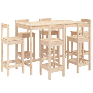 vidaXL Hagebarsett 7 deler heltre furu
