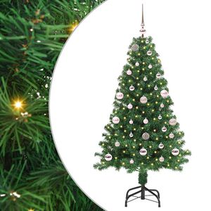 vidaXL Kunstig juletre med 150 LED gr&oslash;nn 150 cm PVC og St&aring;l og Plast