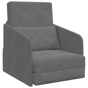 vidaXL Sammenleggbar Sofa seng M&oslash;rkegr&aring; 65 x 80 x 83 cm Fl&oslash;yel