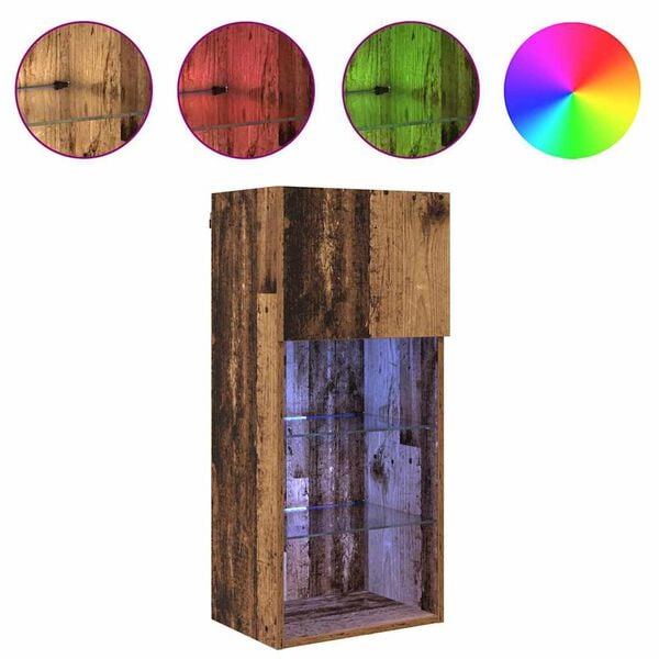 vidaXL Vegghengte TV-skap 2 pcs Gammelt tre 40,5 x 30 x 90 cm