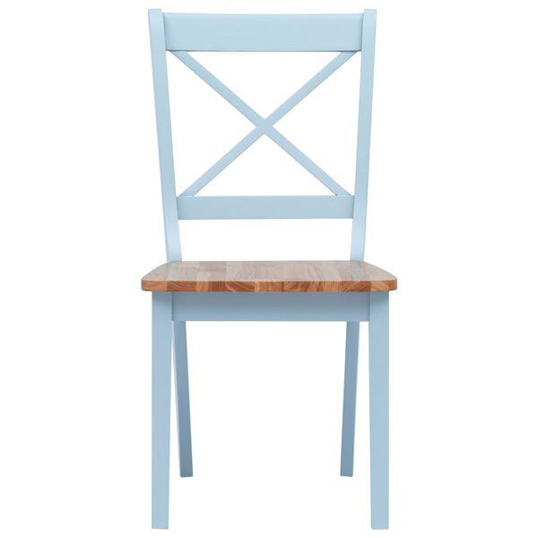 vidaXL Spisestoler 2 stk gr&aring; og lys run heltre gummitre