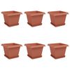 vidaXL Plantepotter 6 pcs Klinker R&oslash;d 33 x 33 x 26 cm Plast