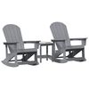 vidaXL Hage lounge sett 3 pcs Lysegr&aring; HDPE