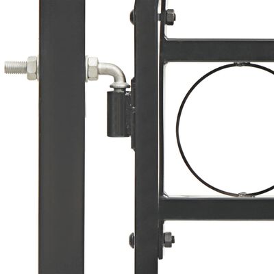 vidaXL Hageport med buet topp stål 100x150 cm svart