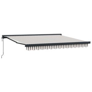 vidaXL Uttrekkbar markise Lys Gr&aring; og Hvit 300 x 250 cm Stoff og Metall