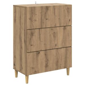vidaXL Skuffeskap 66 x 34,5 x 90 cm Konstruert tre Artisan eik