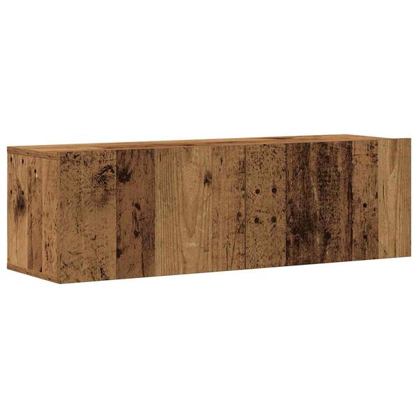 vidaXL TV-skapsett 8 deler veggmontert gammelt tre konstruert tre