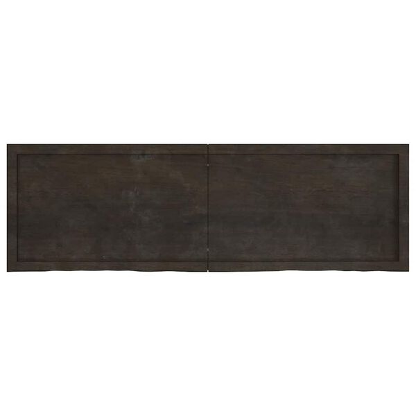 vidaXL Vegghylle m&oslash;rkebrun 160x50x(2-6) cm behandlet heltre eik