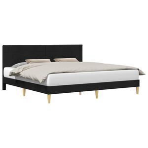 vidaXL Sengestamme med hodegjerde Svart 180 x 200 cm Stoff