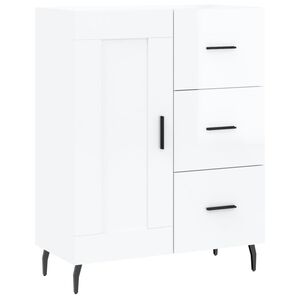 vidaXL Skjenk h&oslash;yglans hvit 69,5x34x90 cm konstruert tre