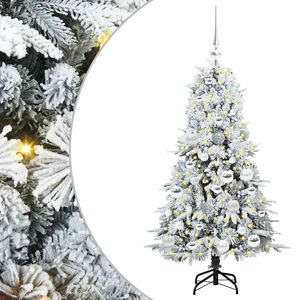vidaXL Kunstig sammensatt juletre med 150 LED Hvit 120 cm PE og PVC
