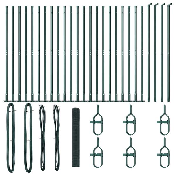 vidaXL Gjerdep&aring;le gr&oslash;nn 50 x 1,2 m (12 x 12 mm nett) St&aring;l og PVC