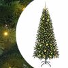 vidaXL Kunstig juletre med 300 LED med stativ gr&oslash;nn 210 cm PE og PVC