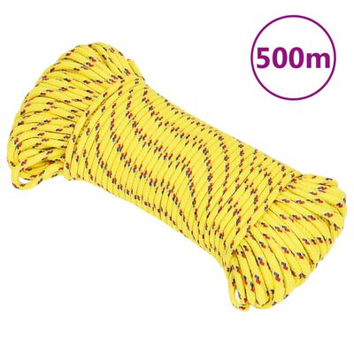 vidaXL Båttau gul 3 mm 500 m polypropylen