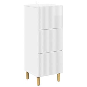 vidaXL Skuffeskap H&oslash;gglans hvit 33 x 34,5 x 90 cm Konstruert tre