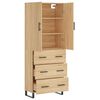 vidaXL Highboard sonoma eik 69,5x34x180 cm konstruert tre