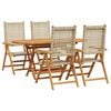 vidaXL Hage Spisegruppe 5 stk. Beige Solid akasietre