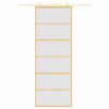 vidaXL Skyved&oslash;r gull 76x205 cm frostet ESG glass og aluminium