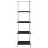 vidaXL Hylle 5 etasjer svart 40x40x130 cm herdet glass